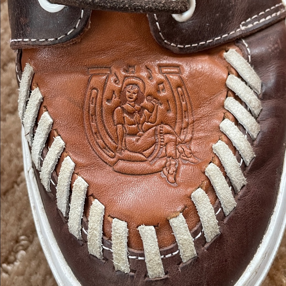 Reba by Justin Atoka Women’s Two-Tone Brown Leather Loafers Boat Shoes - Picture 7 of 16